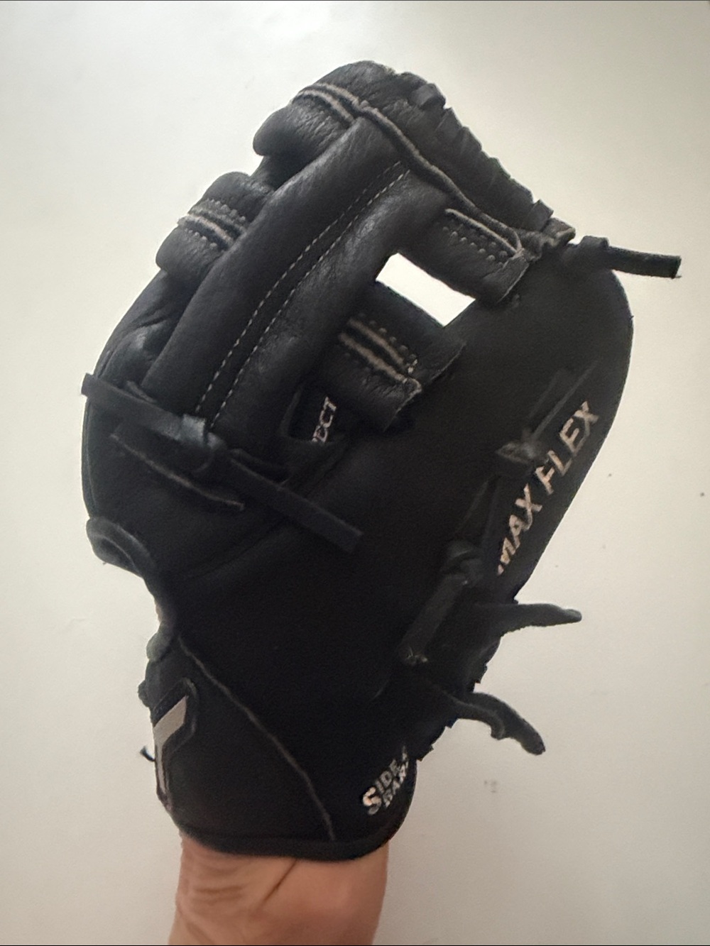 Mizuno Black Leather Baseball Glove with White Accents